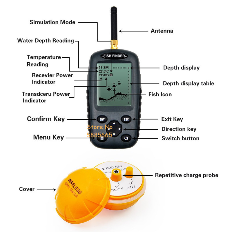 Smart Portable 50M Depth Sonar - огляд і ціна Fishing Boat Depth Finder