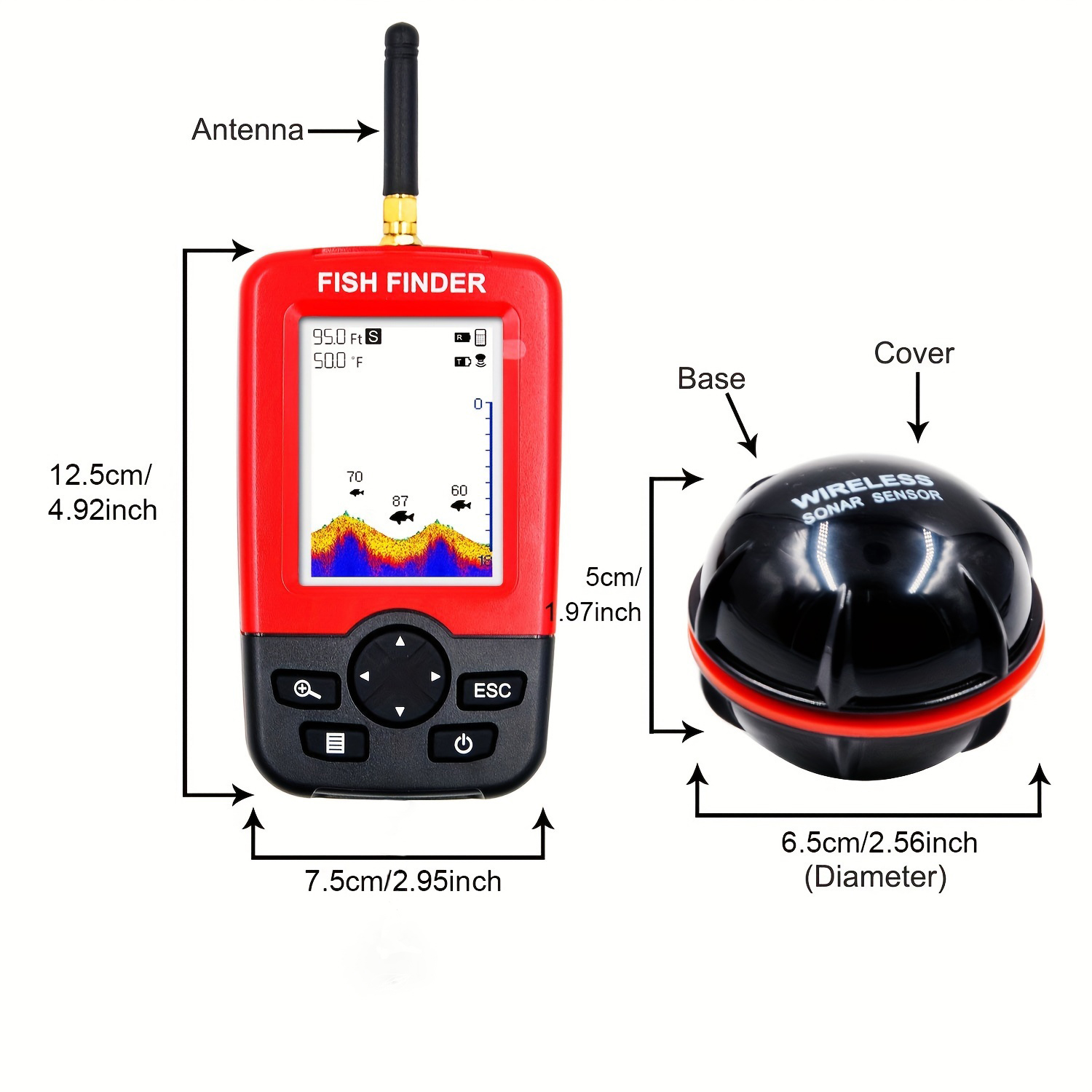 Portable Fish Finder, With Wir - огляд і ціна Fishing Boat Depth Finder